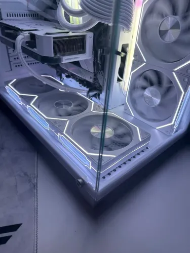 Kit 10 Fans Prism 4RS PRO Branco RGB | 6 Reverse + 4 Normais