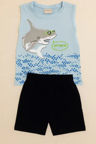 Conjunto Infantil Tubarão Azul Tam 1