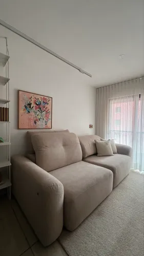 Sofá reclinável e retrátil 2 lugares em boucle