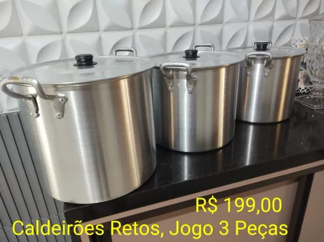 Caldeirões Novos em Alumínio, Jogo 3 Peças