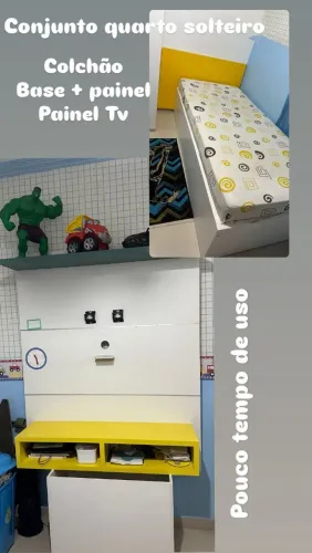 Painel + cama de solteiro