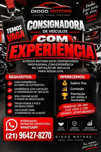 Vaga para consignadora com experiência 