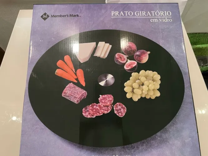 Prato giratorio de vidro centro de mesa