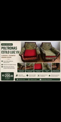 Poltronas Tipo Luiz XV para reforma 