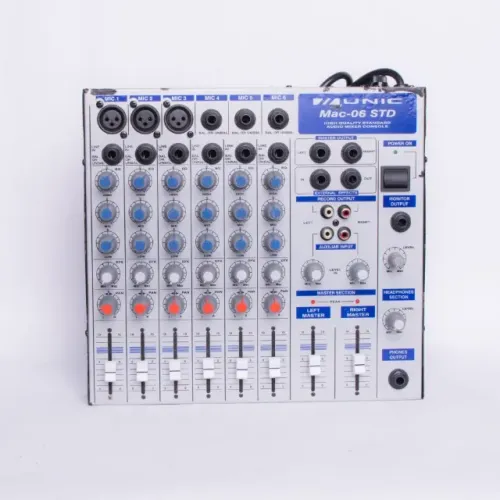 Mesa De Som Mixer Unic Mac-06 Std Banda Tecladista Igreja home studio web rádio