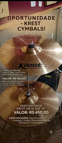 Pratos Krest Cymbals