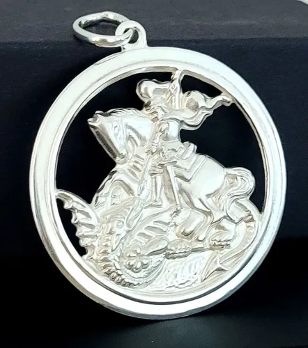 PROMO! Pingente São Jorge G. Prata 925.