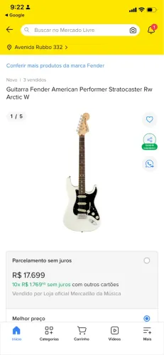 Guitarra Fender Startocaster Americana Performer