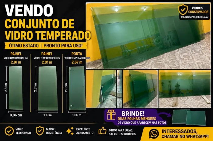 conjunto de vidro temperado