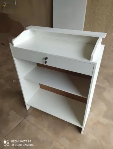 BALCÃO CAIXA COM CHAVE - NOVO - BRANCO - ENTREGA RÁPIDA