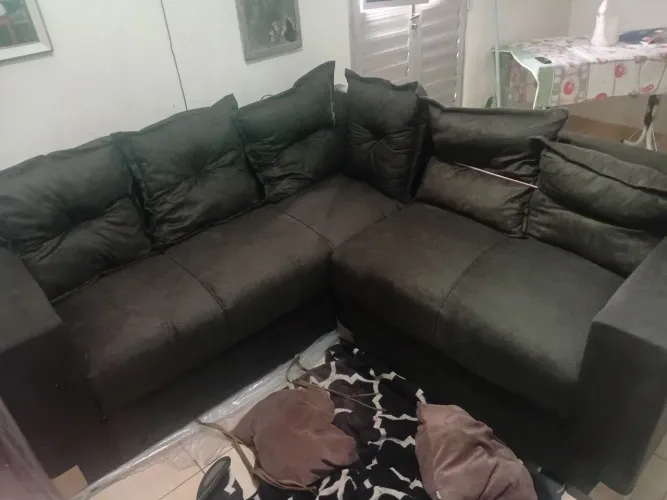 Sofa L marrom