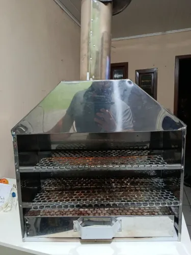 : ? Churrasqueira Profissional Inox 3 Andares com Coifa