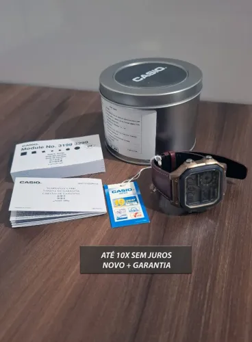 [NOVO / RARO] Relógio Casio Royale AE-1200WHL, Couro legítimo (Até 10x sem juros)