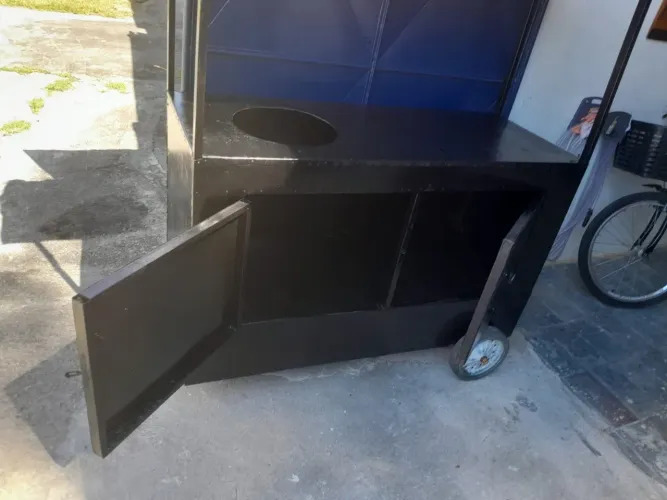 Barraca carrinho completo com rodas e cobertura