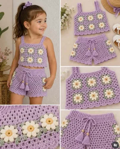 Conjunto Baby em crochê até 3 anos