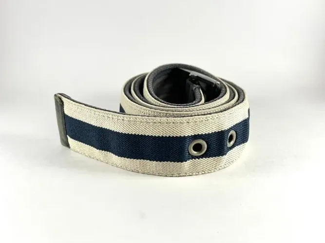 Cinto Masculino CNS Dupla Face Azul e Bege com Fivela Metálica