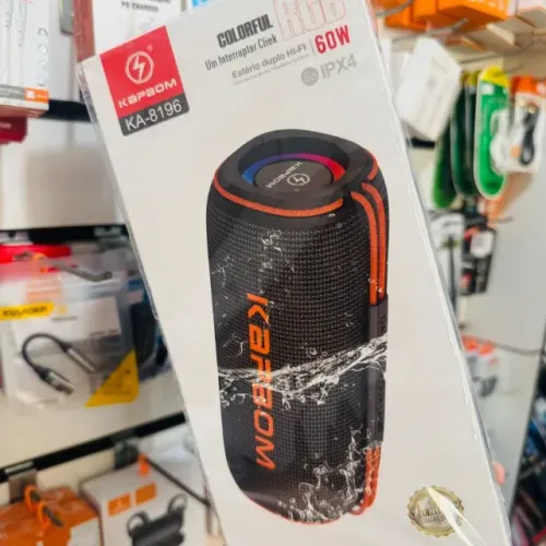 Caixa de Som Bluetooth portátil Kapbom KA-8196, com potência de 60W