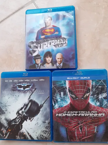 Blu-ray Lote - O Cavaleiro das Trevas / O Espetacular Homem-Aranha / Superman O Filme