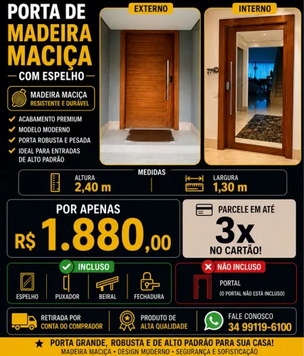 PORTA DE MADEIRA PARA ENTRADA DE SUA CASA