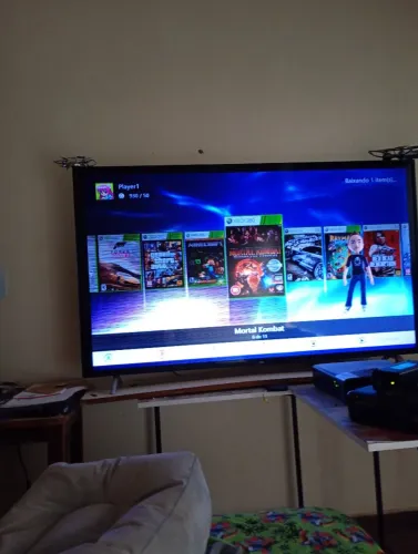 Xbox slim desbloqueado aurora dois controles hd com bastante jogos