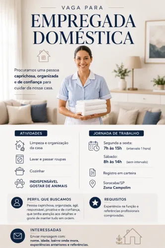 VAGA EMPREGADA DOMESTICA