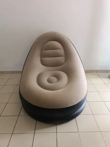 Poltrona Inflável com Puff - Sofá de Ar Aveludado