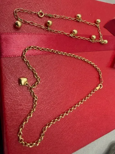 Tornozeleira de ouro 2.17g 18k procedência garantia eterna