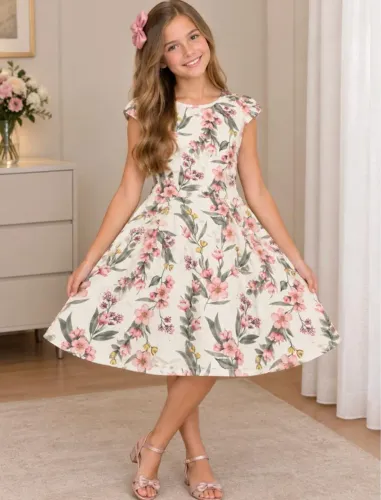 Vestido floral 11 e 12 anos