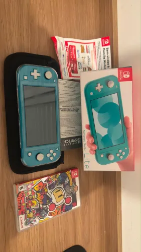 Nintendo Switch Lite Turquesa + Caixa + NF + Garantia