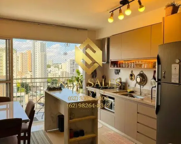 Apartamento mobiliado- 2 quartos, 1 suíte, 68m², 1 vaga- Setor Oeste