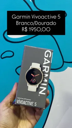 Garmin Vivoactive 5 | Branco/Dourado | R$1.950,00 - Loja Fisica