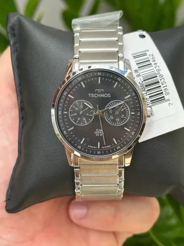 Relógio Technos 37mm Aço vidro safira novo masculino