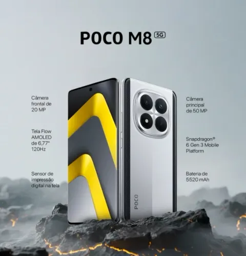 Poco M8 5G Novo Lacrado, Garantia, Loja Física, Parcelamos, Entregamos + Brinde