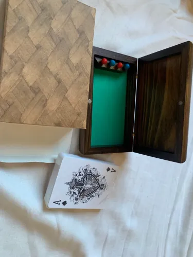 Estojo de madeira elegante porta baralho para Truco com marcador