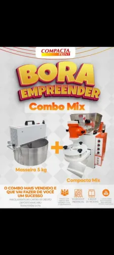 Combo Compacta Print Bivolt - Máquina de Salgados Compacta Mix + Masseira 5kg (Seminova).