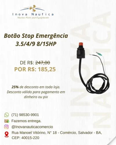 Botão Stop Emergência 3.5/4/9 8/15HP