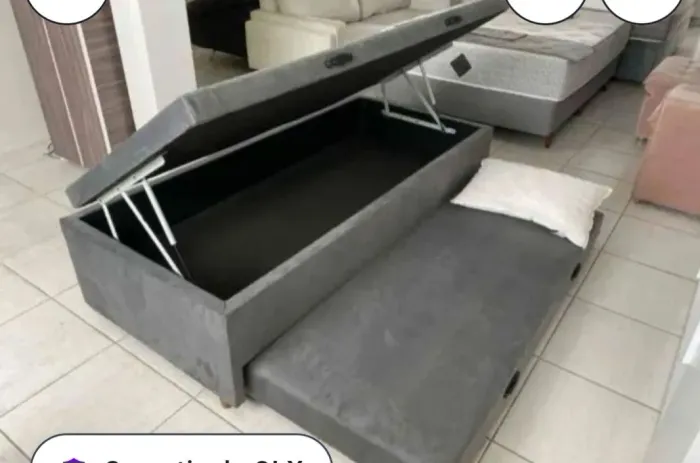 Box bau solteiro com cama auxiliar