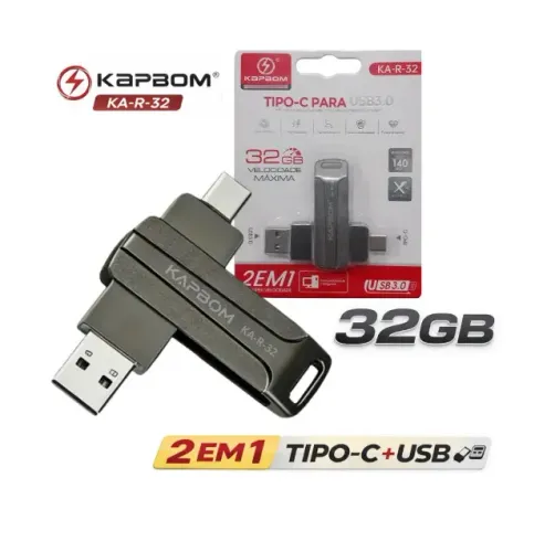 Pen Drive 2 em 1 32GB Usb 3.0 Kapbom