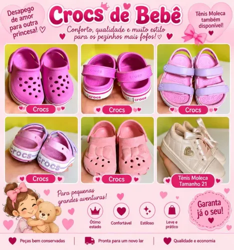 Lote de Crocs original menina