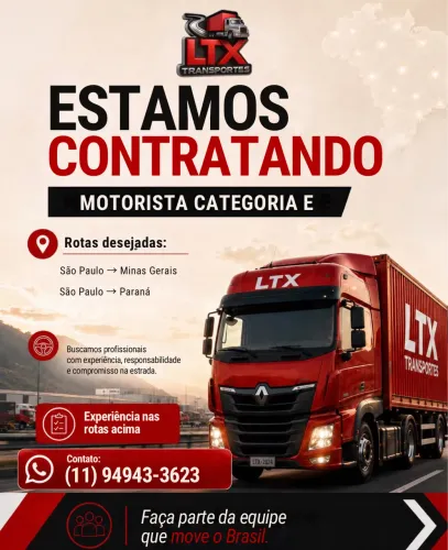 Vaga de motorista | Categoria E