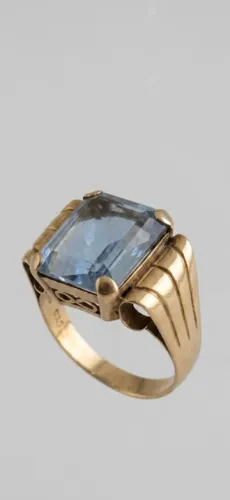Solitario ouro 18k - pedra agua marinha legítima. Herança de famila 80 anos de historia