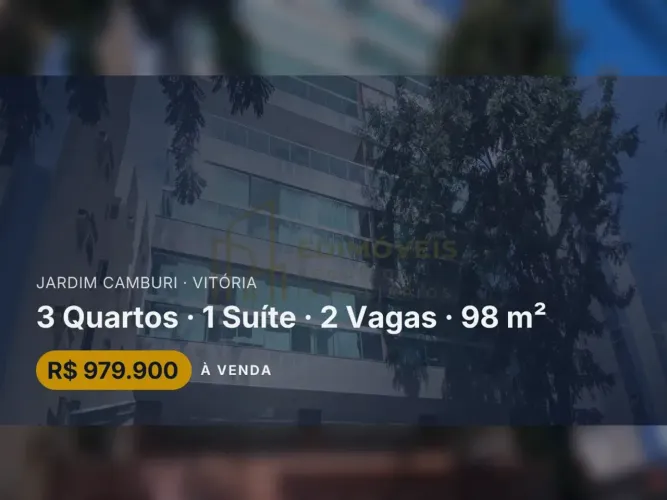 Incrível apartamento de 3 quartos em Jardim Camburi, perto da Praia de Camburi!