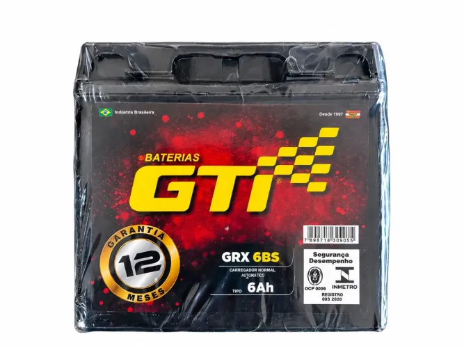 Bateria GTI 6 amperes com 1 ano de garantia