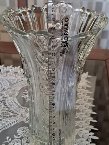 Vaso de cristal novo 24cm de altura