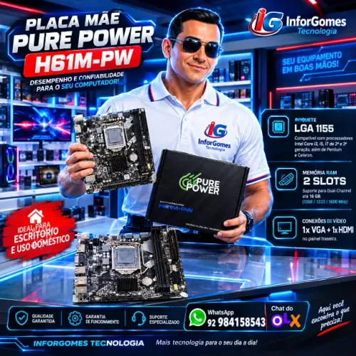Placa Mãe Pure Power H61M-PW DDR3