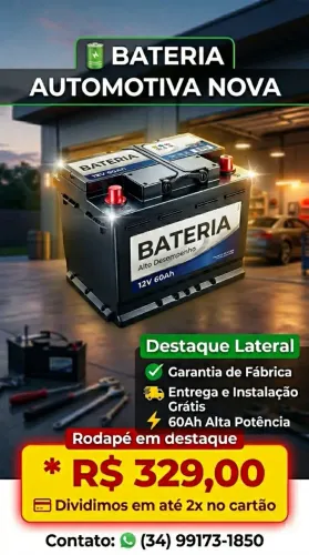 Bateria Automotiva, Carro, 60ah