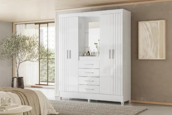 Guarda-roupa 4 Portas e 4 Gavetas Atenas