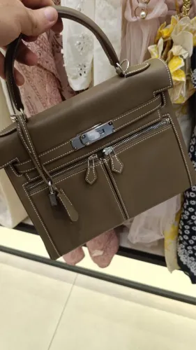 Bolsa Hermes Kelly com zíper externo feita a mão