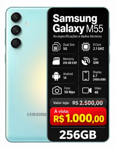 Vendo ou troco Samsung Galaxy M55 5G 256GB 8GB RAM
