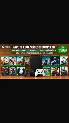 Xbox Series X c/ 12 jogos físicos.